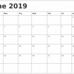 June 2019 Printable Calendar June June2019 June Free Printable Blank Calendar Full Page