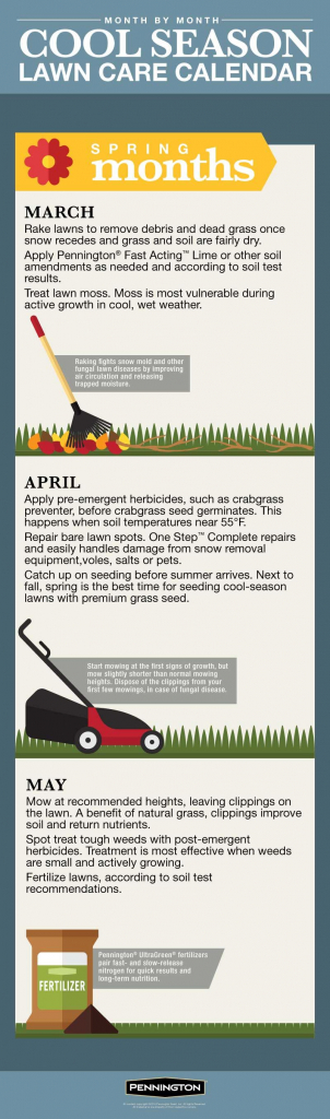 lawn care calendar for cool season lawns infographic lawn treatment calendar
