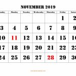 November 2019 Calendar Template Nov November November2019 Printable Countdown Calendar To 12th July