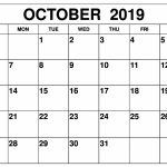 Printable October 2019 Calendar Editable Templates 2020 Free Type In Calendar Template