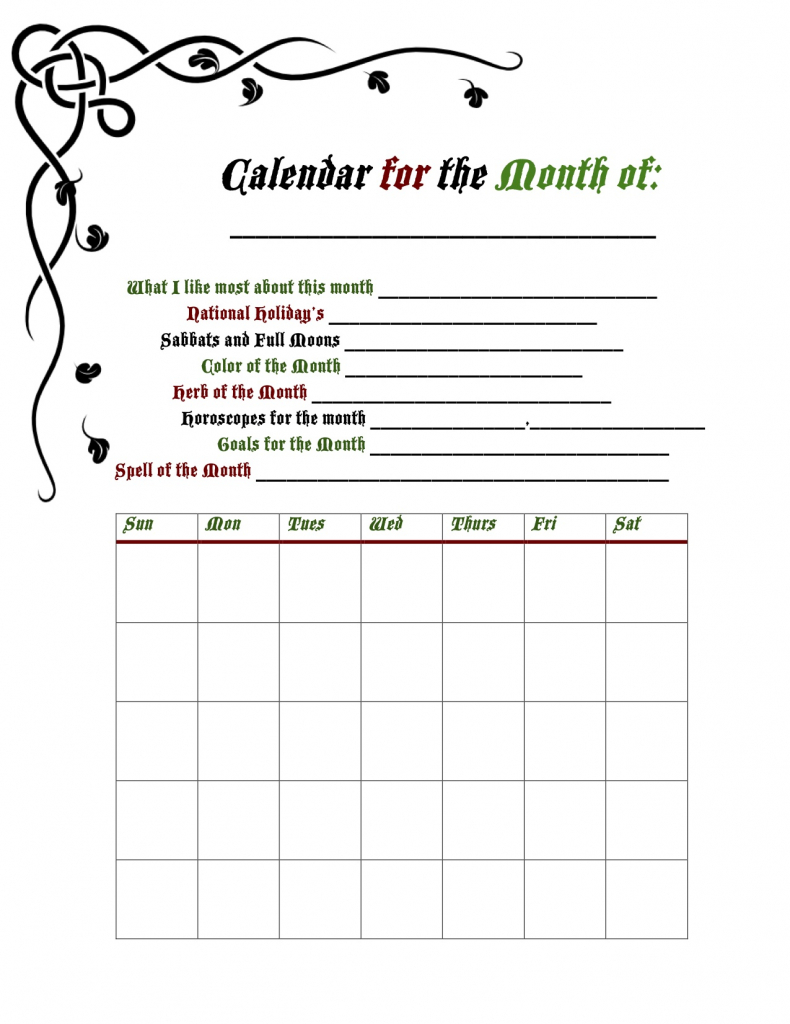 printable wiccan family calendar the witches cauldron printable wiccan calendar