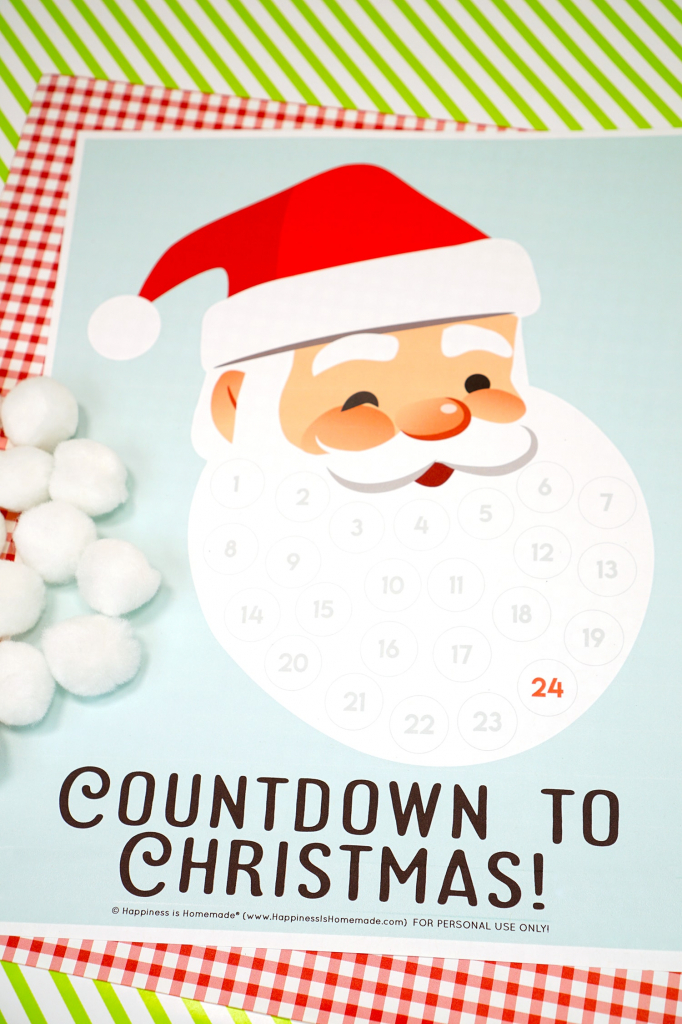 santa christmas countdown printable happiness is homemade printable xmas countdown calendar