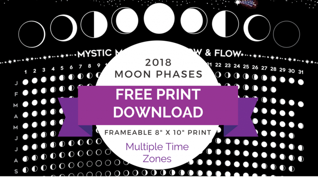 2018 Moon Phase Calendar Free Lunar Phases Calendar Calendar To Print With Moon Phases