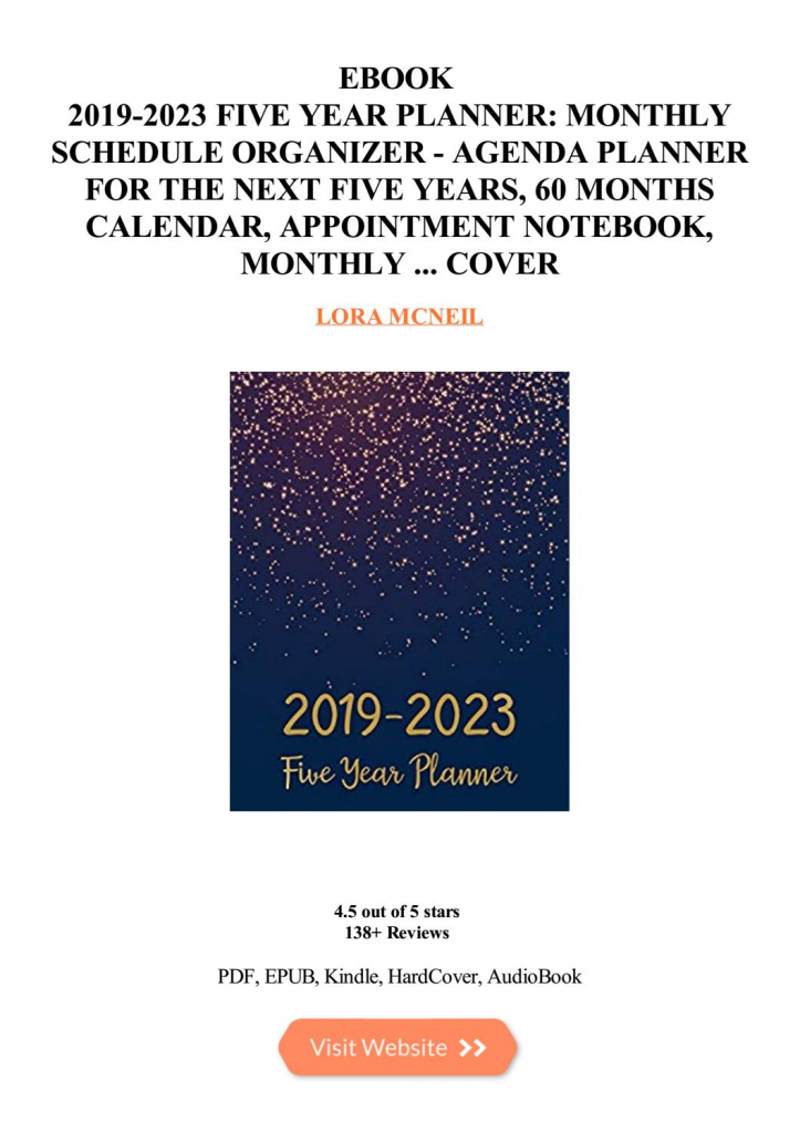 2019 2023 five year planner monthly schedule organizer five year planner calendar