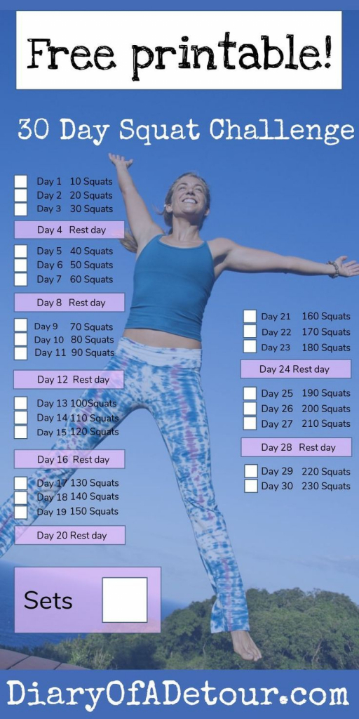 30 day squat challenge a fitness challenge for all 30 day squat challenge printable