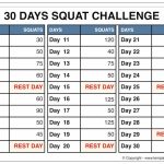30 Day Squat Challenge Printable Calendar Squat Workout At 30 Day Squat Printable Calendar