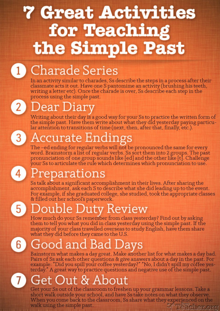 7 great activities to teach the simple past poster busyteacher cafe