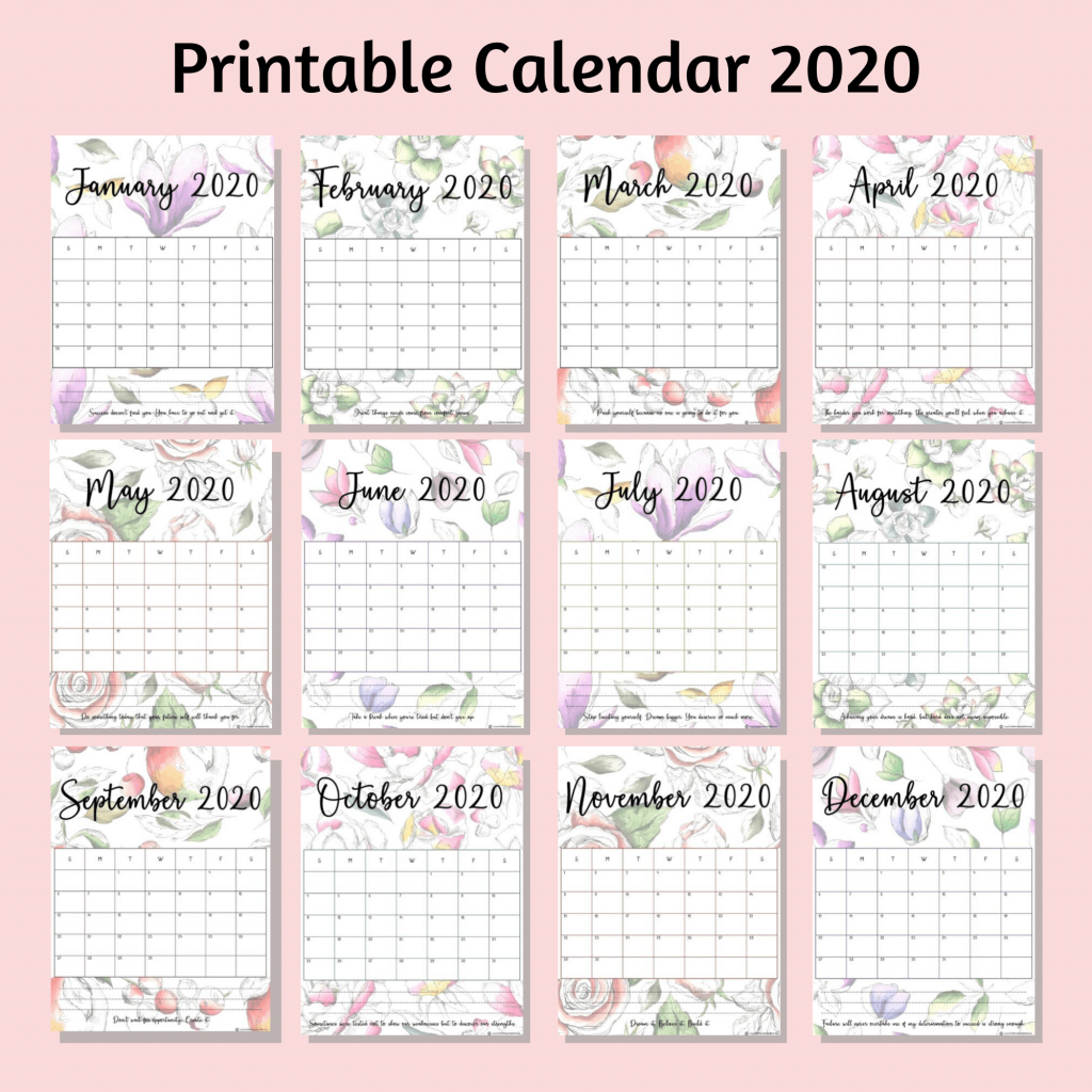 beautiful floral free printable calendar 2020 for mommies create a free calendar printable