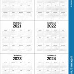 Best Free 4 Year Calendar 2019 To 2022 Printable Japan 5 Yr Calendar Printable