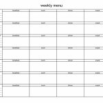 Blankweeklymenuplannertemplate Weekly Menu Planners One Week Food Schedule Template Blank