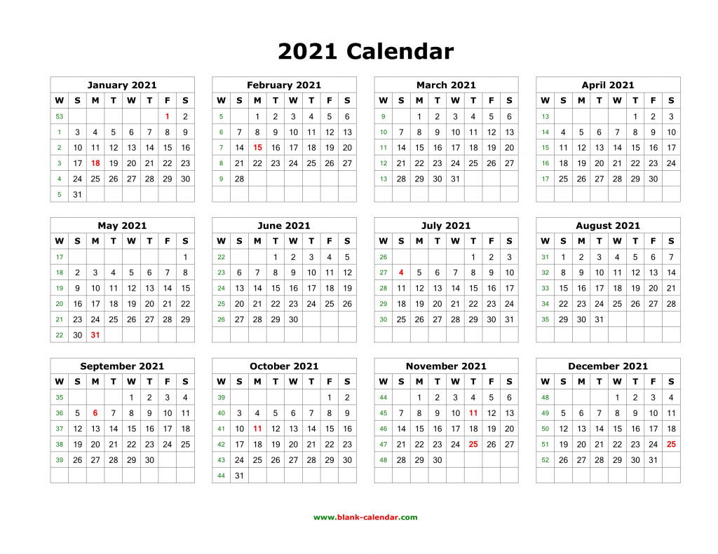 download blank calendar 2021 12 months on one page horizontal 10000 year calendar printable
