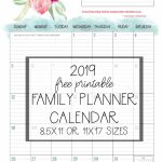 Free 2019 Printable Calendar Family Planner Organizer Organizer Calendars To Print