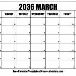 Free Blank March 2036 Printable Calendar Sunrise And Sunset Printable Calendar