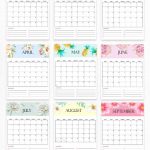 Free Calendar 2020 Printable 12 Cute Monthly Designs To Running Calendar Template 2020 Printable Free