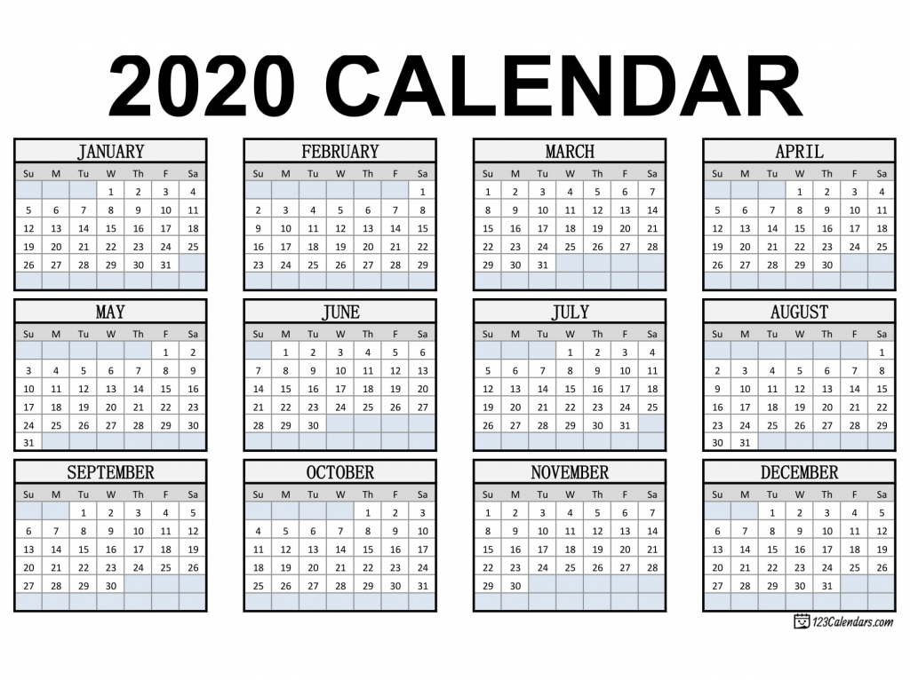 free printable 2020 calendar 123calendars printable wallet size callendar 2020