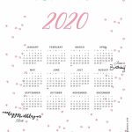 Free Printable 2020 Yearly Calendar At A Glance 101 Countdown Calendar 2020