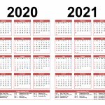 Printable Calendar 2020 2021 Two Year Per Page Free Pdf Holiday Calendar Next Five Years