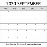 Printable September 2020 Calendar Calendar For September Blank Hours