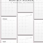 2019 Two Page Monthly Planner Printable Planner Inserts Two Page Planner Printable