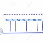 3d Character With A Large Calendar Showing One Week Isolated One Week Calendar