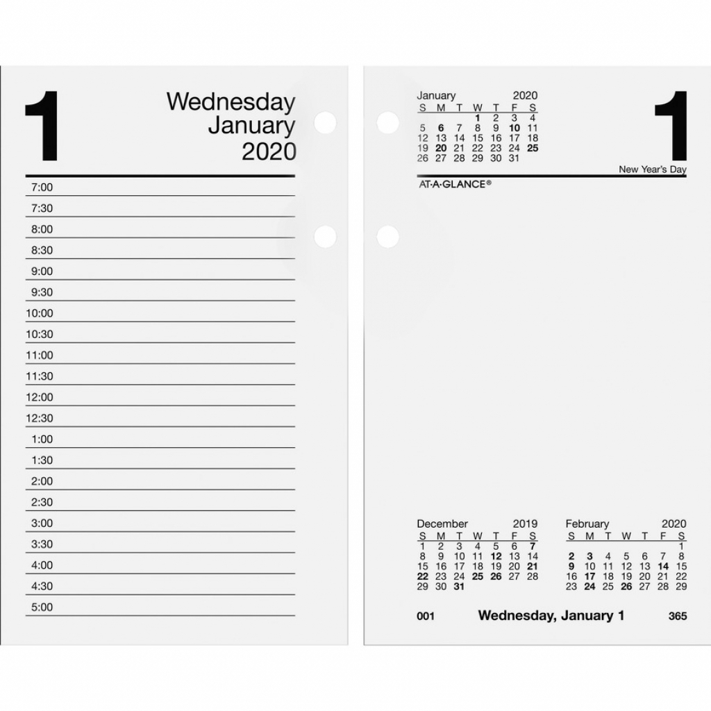 at a glance loose leaf daily desk calendar refill yes monthly 1 year january till december 700 am to 500 pm 1 day double page layout 2 looking for a hard copy calendar with daily day count