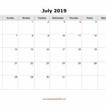 Blank Calendar For July 2019 Lined July Calander