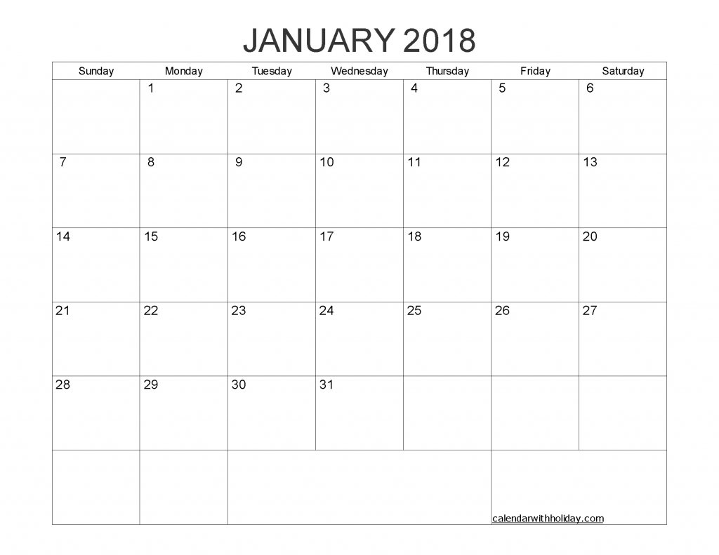 blank calendar january 2018 printable 1 month calendar 1 month calendar
