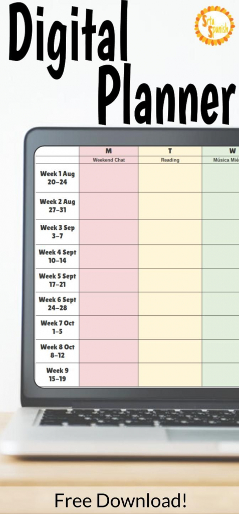 check out this free digital planner download for google free editable teacher schedule template