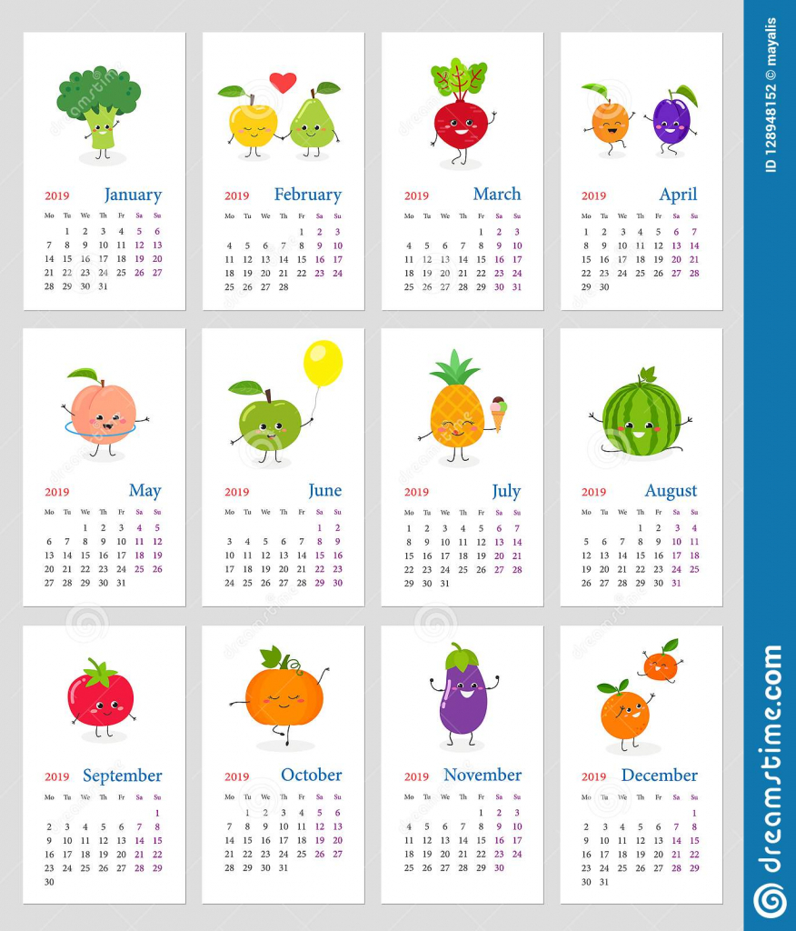 cute monthly calendar 2019 stock vector illustration of cute calendar weird holidays