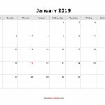 Download Blank Calendar 2019 12 Pages One Month Per Page 1 Month Calendar