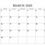 Free Printable Blank Monthly Calendar And Planner For March Printable 2020 Monthly Calendar With Lines