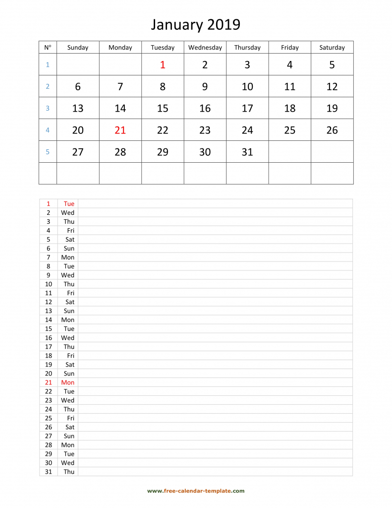 printable 2019 monthly calendar grid lines for daily notes calendar template with lines