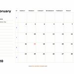 Printable February 2020 Calendar Box And Lines For Notes Printable 2020 Monthly Calendar With Lines