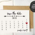 Rustic Save The Date Calendar Card Template Save The Date Free Printable Mark Your Calendar Card