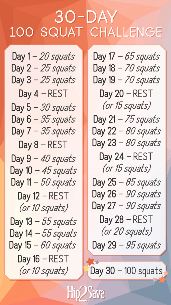30 day squat challenge chart mayota 30 day squat challange printable