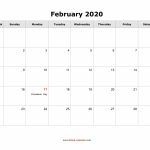 February 2020 Blank Calendar Free Download Calendar Templates Printable Calendar With Notes On The Side