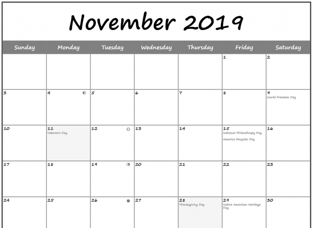 free moon phases for november 2019 calendar template moon weekly printable calendar with moon phases