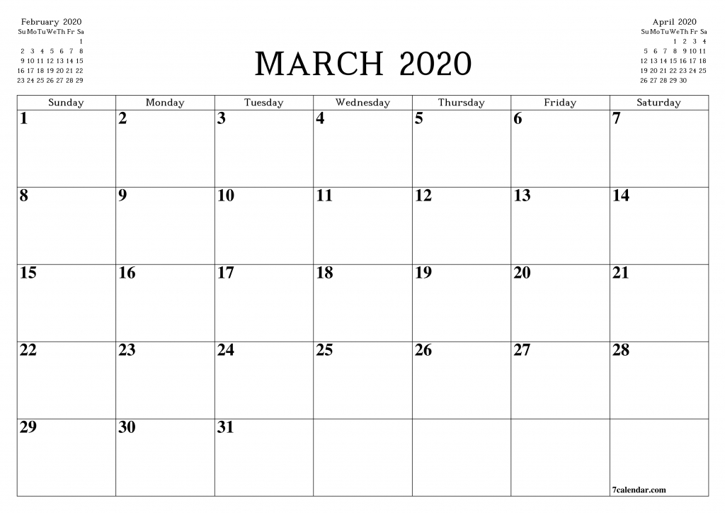 free printable blank monthly calendar and planner for march to do calendar to print