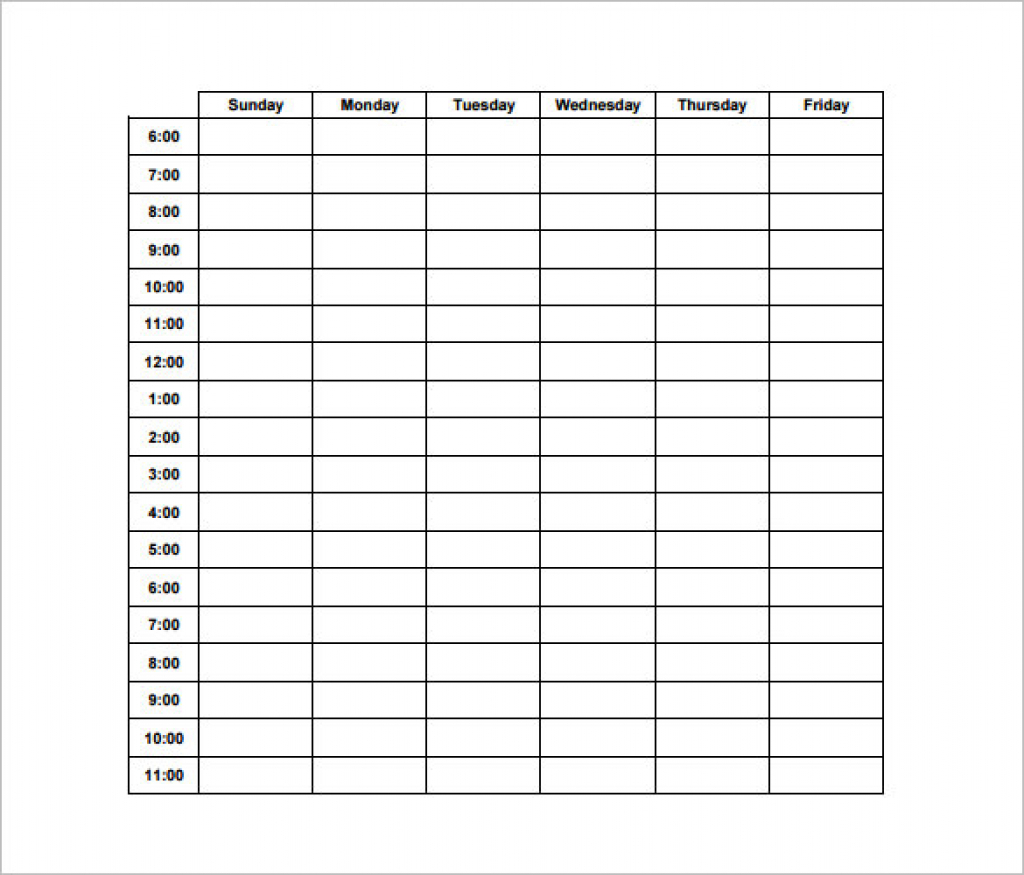 Hourly Schedule Template Florialuckincsolutions Hourly Calendar