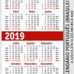 Portuguese Brazilian Pocket Calendar For 2019 Standard Size Wallet Size Calendar