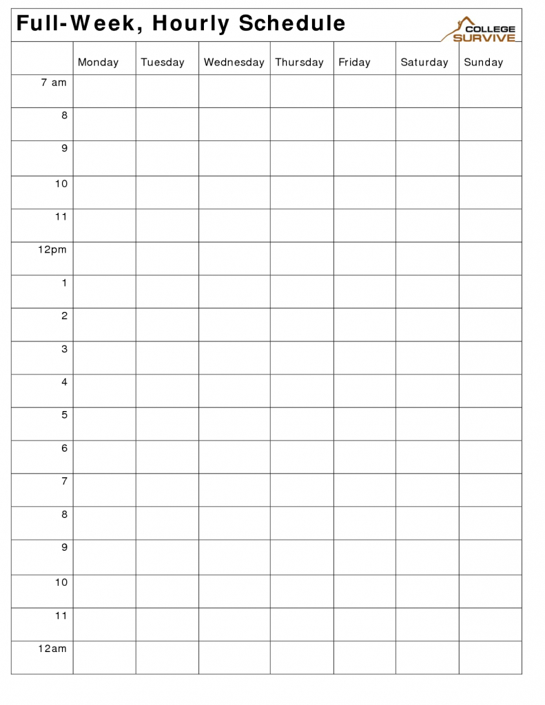 printable weekly hourly schedule template weekly planner hourly calendar