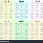 Six Year Calendar 2018 2019 2020 Stock Vector Royalty Free Calendar 5 Years
