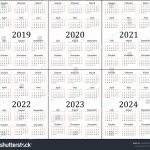 Six Year Calendar 2019 2020 2021 Stock Vector Royalty Free Calendar Next Five Years