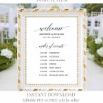 Wedding Order Of Events Sign Printable Rustic Wedding Printable Countdown Template Wedding