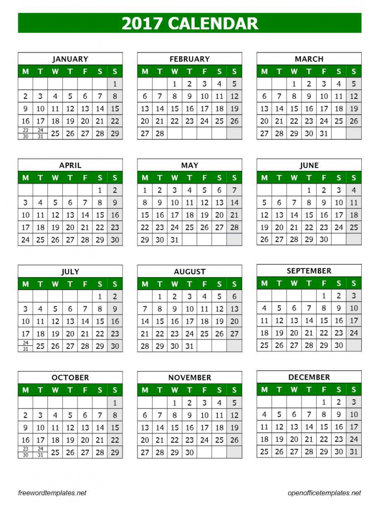 2017 Calendar Template Open Office Templates Calendar Template For Openoffice