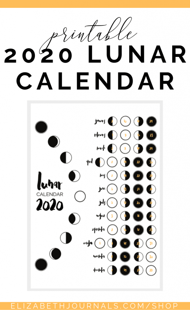 2020 lunar calendar bullet journal printable lunar calendar 2020