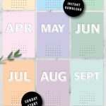 2020 Printable Calendar A4 12 Month Calendar Wall Art 7 Day A4 Calendar