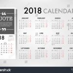 Calendar For 2018 On White Background For Organization And 2 Weeks Calander Schedule Background