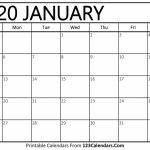 Free Printable Calendar 123calendars Printable Calendar 2020 That You Can Type On