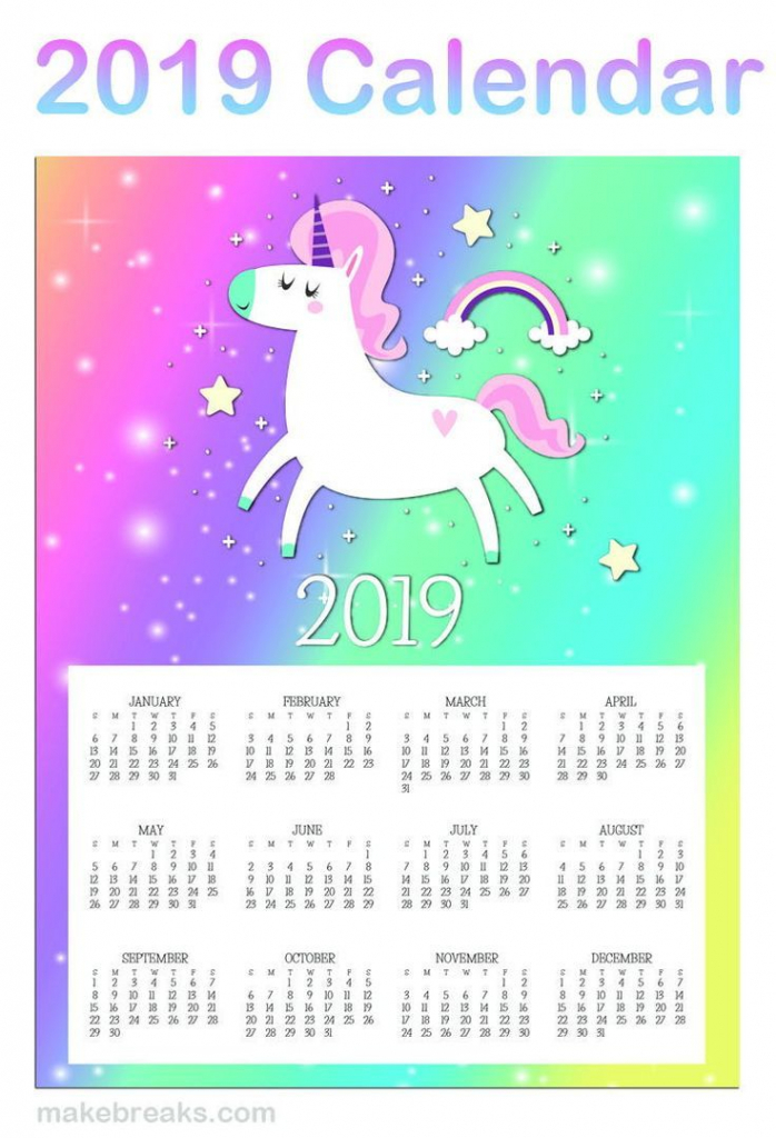 Free Printable Unicorn One Page 2020 Calendar 2 Unicorn Printable Monthly Calendar 2020 With My Little Ponies
